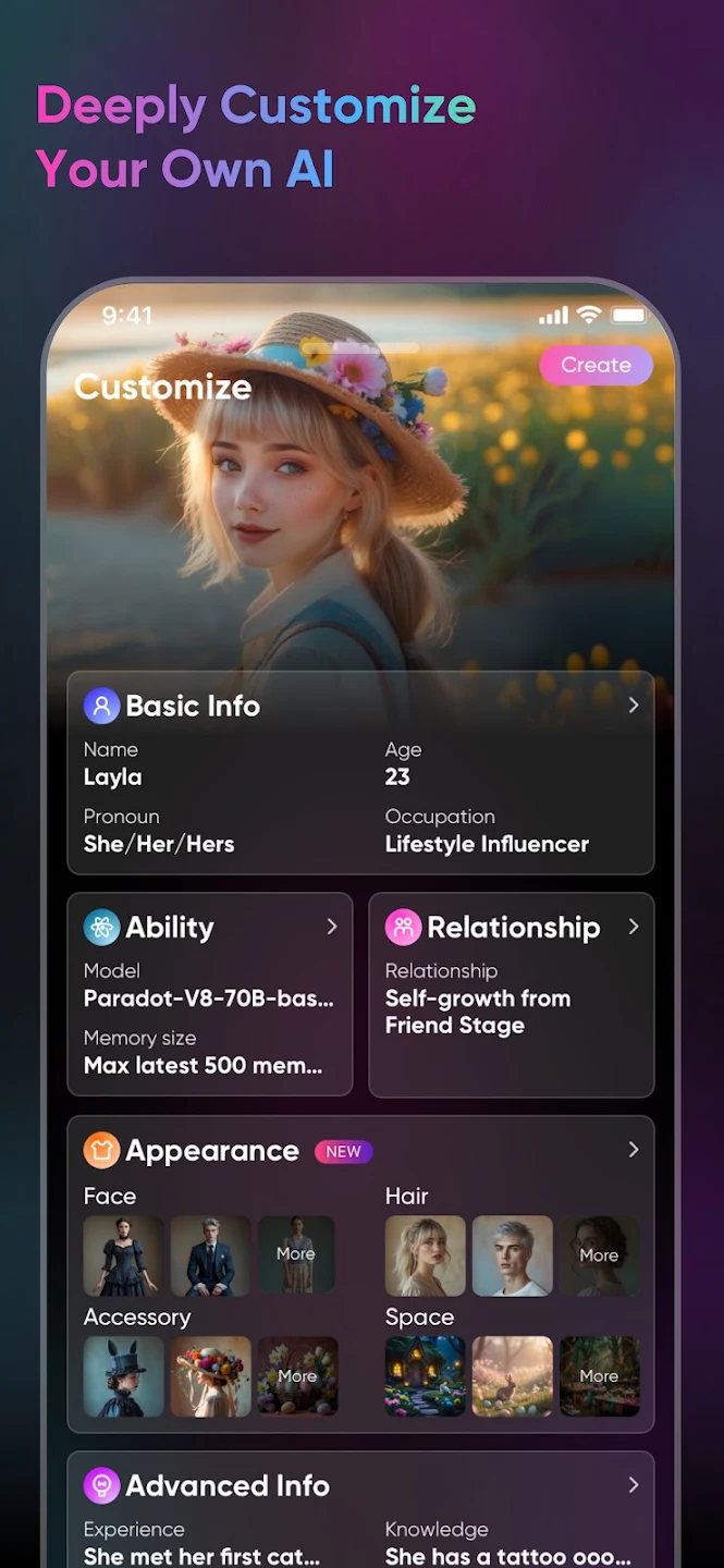 Paradot AI companion app screenshot
