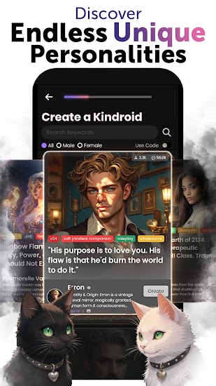 Kindroid app personality creation screen