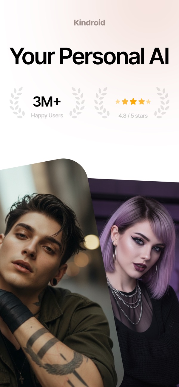 Kindroid App Store screenshot introducing Your Personal AI