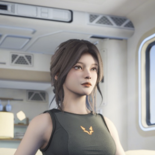 SoulLink companion 4D, a 3D character with long dark hair in a white dress
