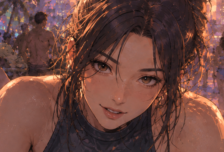 SoulLink artwork showing a close portrait of the companion 4D in warm evening light