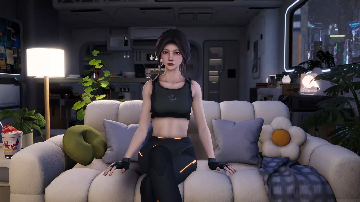 SoulLink 3D companion sitting in her room