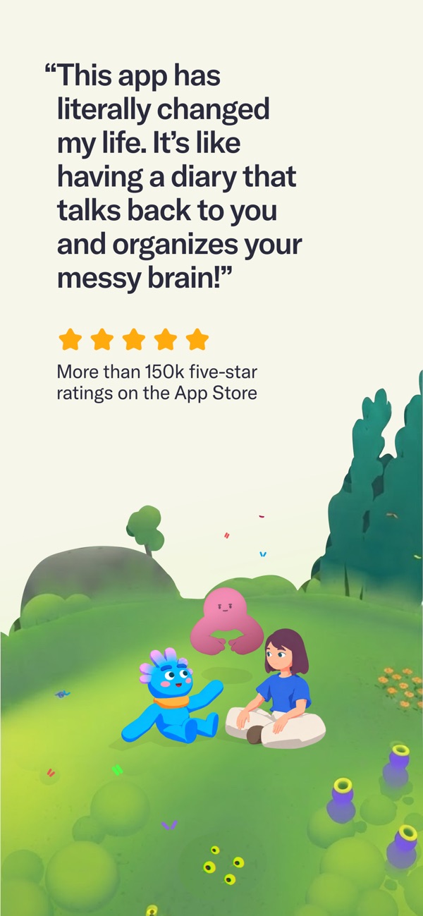 Official Tolan App Store artwork with two Tolans and their friend sitting in a field
